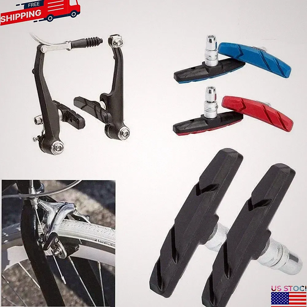 2/4/6PCS Mountain Bike BMX V Brake Blocks Rubber Bicycle Break Pad Shoes 3 Color