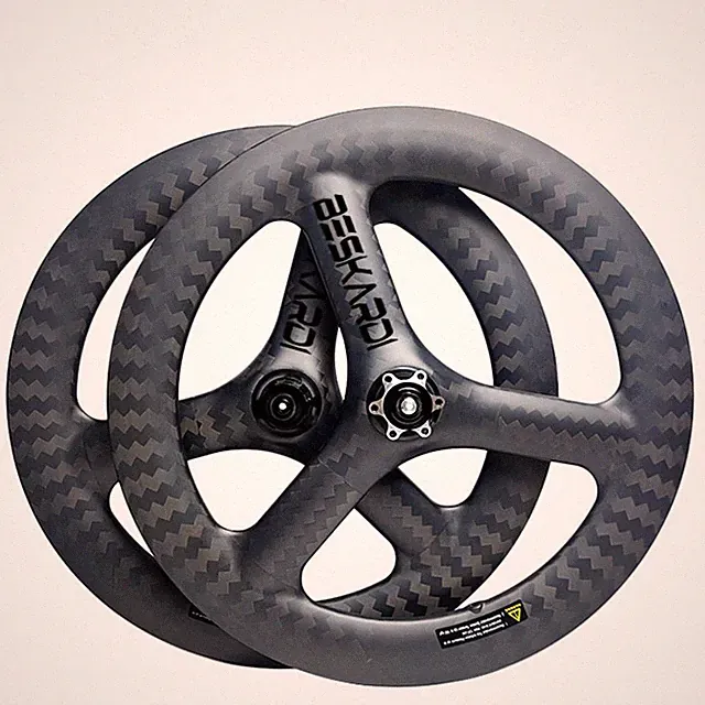 20inch Fold Bike 3 Spokes Carbon Wheelset Ceramic Bearing 6 Bolts Disc Brake Hub