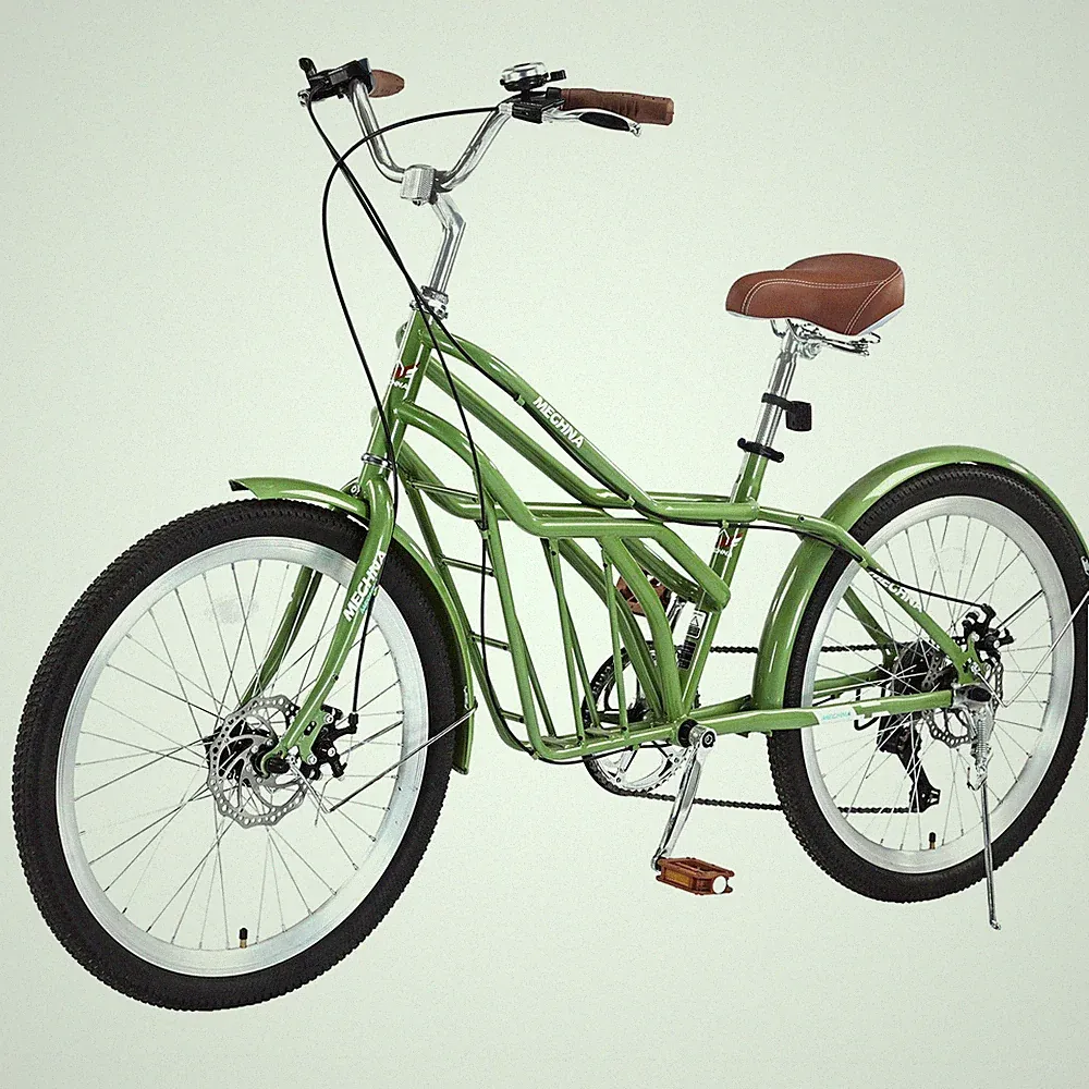 24" Adults Commuter Bike Beach Cruiser Bicycle 6 Speeds Disc Brakes Cycling 24in