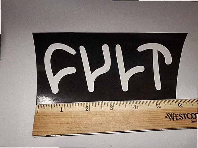 6" CULT BMX Black Bike Bicycle Race Ride Frame Fork Sticker Decal
