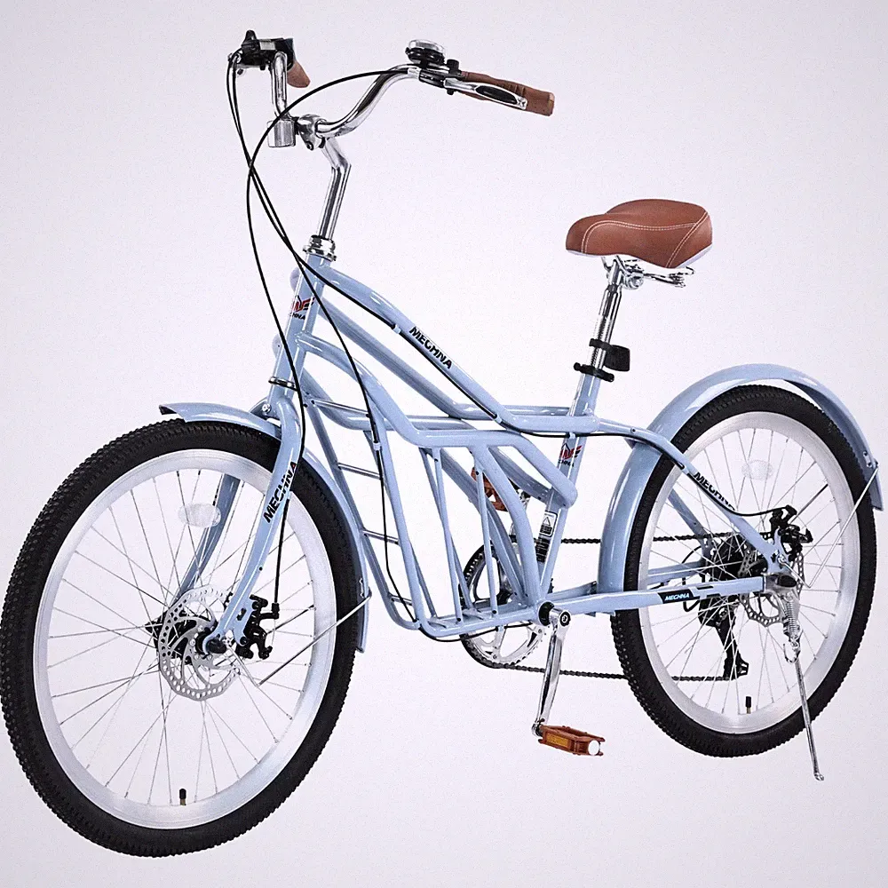 6-speed, steel frame, 24-inch bicycle, adult commuter bike.