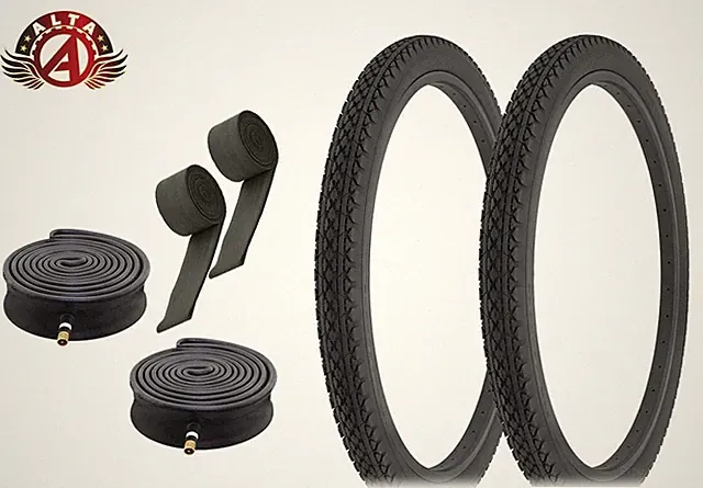 ALTA Cruiser Bicycle DURABLE Tires 26 x 2.125 Black HEAVY-DUTY Diamond 6pc SET.