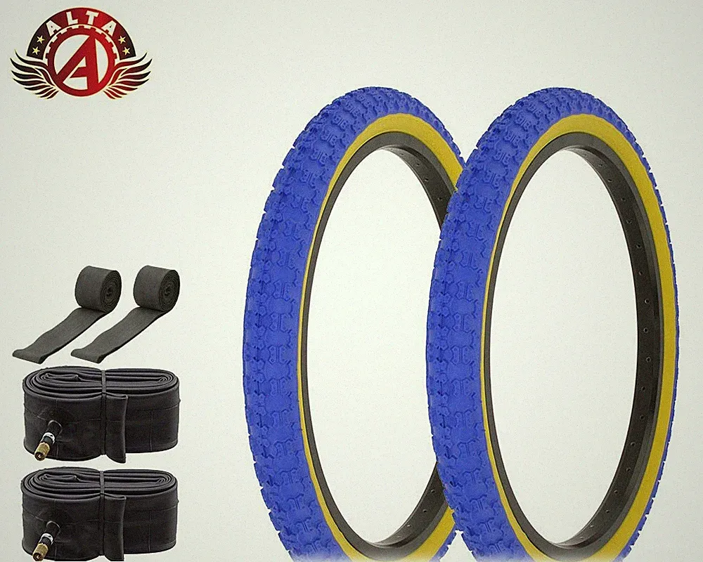 ALTA Performance BMX BICYCLE 20"x 2.125" Blue/Gum DURABLE COMP III TIRES 6PC SET