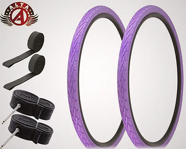 ALTA TIRES 700 x 40 Purple DB-7044 W/TUBES & RIM STRIPS 80mm Presta Valve