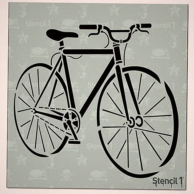 Bike Fixed Gear Stencil 5.75" x 6" - Durable Quality Reusable Stencils for Pa...