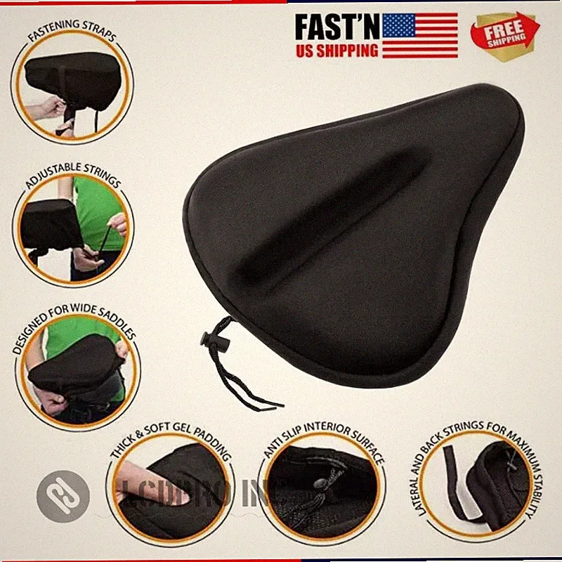 Bike Seat Cushion Cover Soft Padded Mountain Bicycle Saddle Comfort Seat Cover
