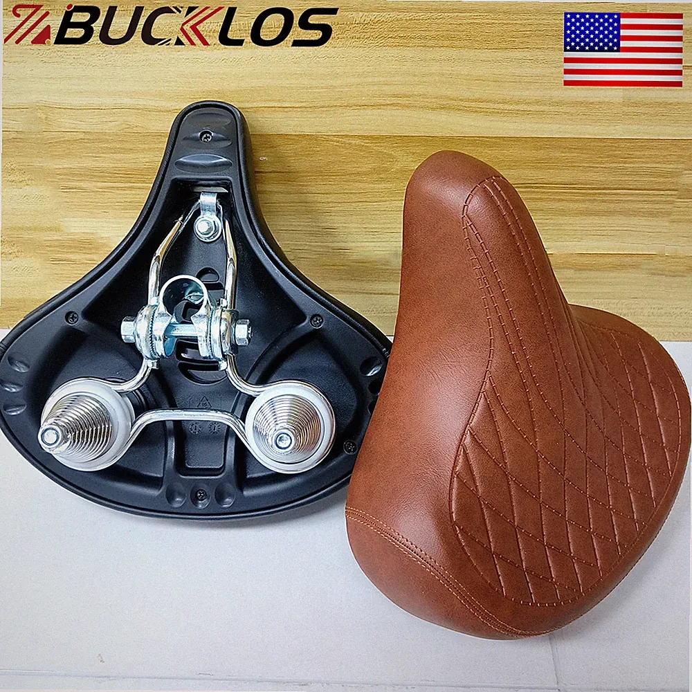 BUCKLOS Retro Cruiser Bike Saddle Seat Vintage Classic Comfort Seat Pad w/Tools