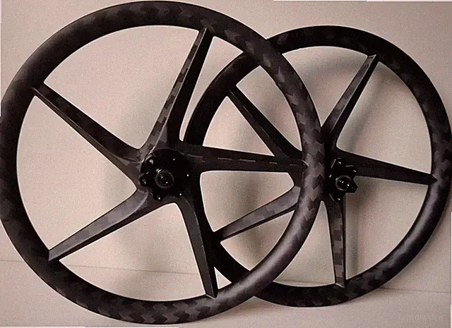 Carbon Fiber 5 Spoke 16 Inch Bicycle Wheelset Disc Rim Brake for Folding Bikes