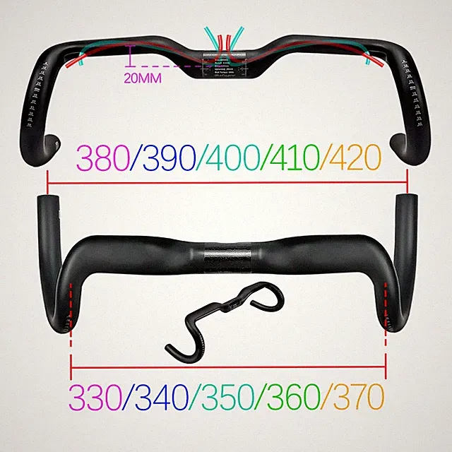 Carbon Gravel Bicycle Bent Bar Road Bike Handlebar Full Internal Cable Routing