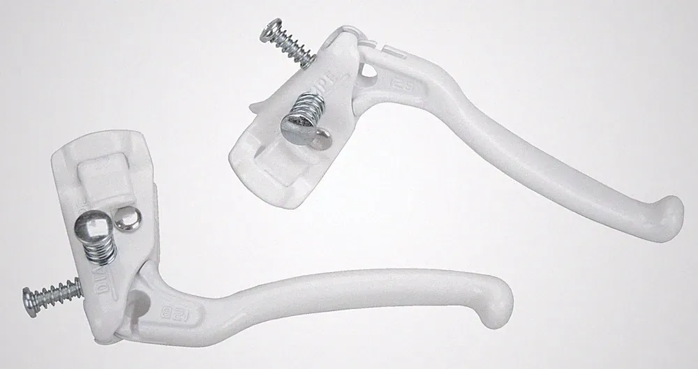 Dia-Compe 128 Tech 6 old school BMX Bicycle Locking Brake Lever Set - WHITE