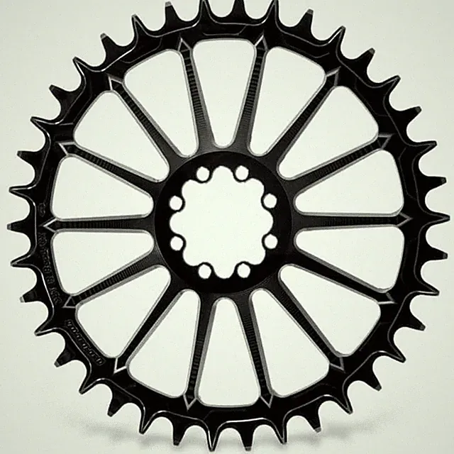Garbaruk 1x 8-Bolt Road/Gravel Chainring. Black