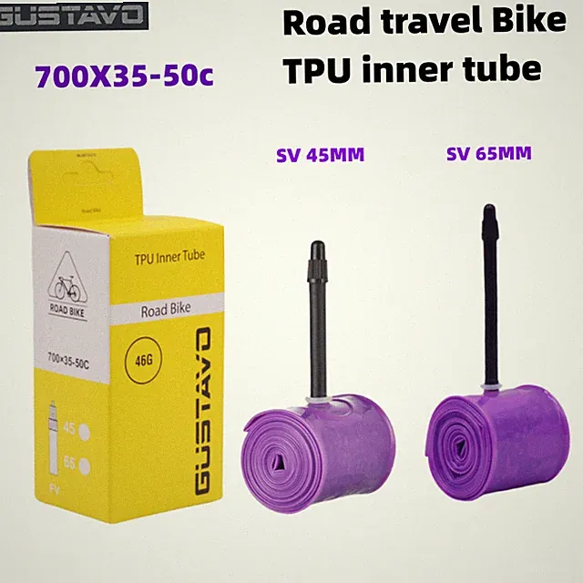 GUSTAVO Gravel Road Bike Inner Tube TPU 700cx35/50c Valve Length 45/65MM