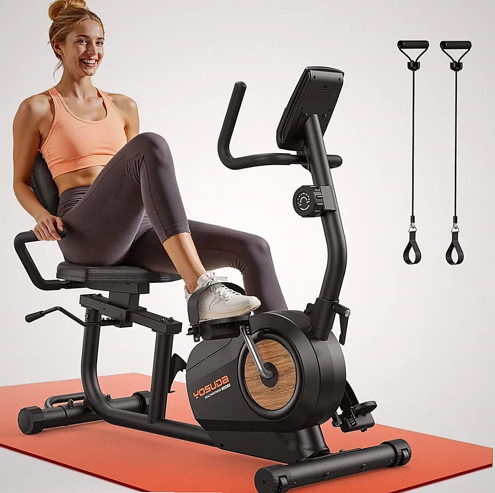 Home Recumbent Exercise Bike for Seniors, 16-Level Resistance, LCD Monitor