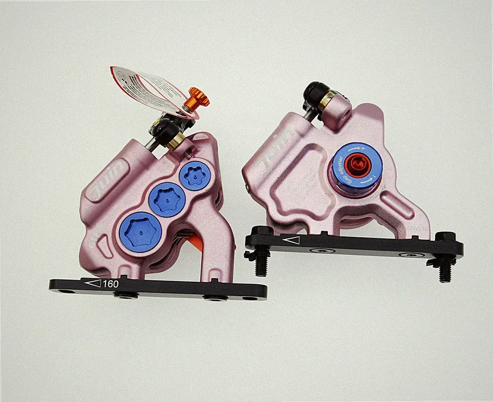 Juin Tech GTF6 Cyclocross Bike 6-Piston Hydraulic Brake Caliper Set Pink