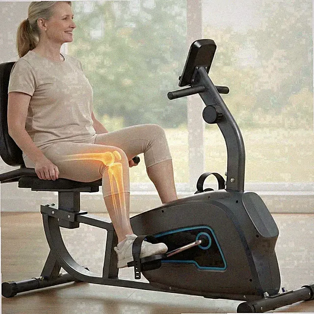 Naipo Recumbent Exercise Bike With Adjustable Seat Pulse Monitor & Tablet Holder