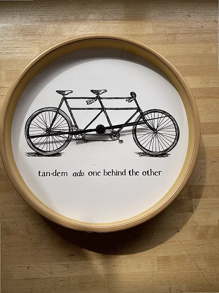 Society6 Tandem Bicycle Wall Clock