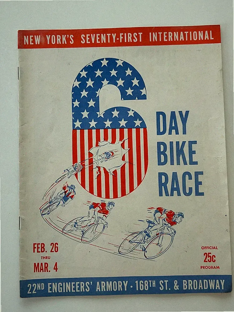 Vintage 1950 6-Day International Bicycle Race Program New York City Cycling