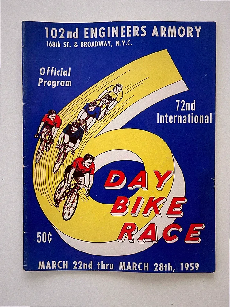 Vintage 1959 6-Day Bicycle Race New York City Cycling