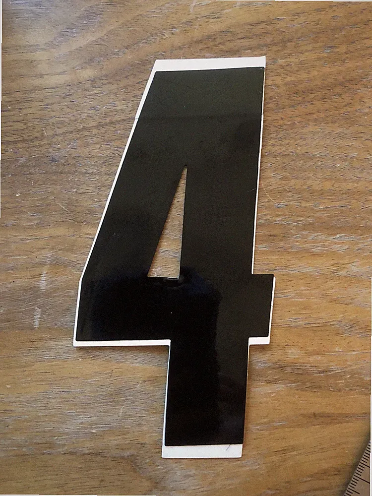 Vintage BMX Bicycle #4 Black Number Decals - (6") BMX MX Vinyl Sticker